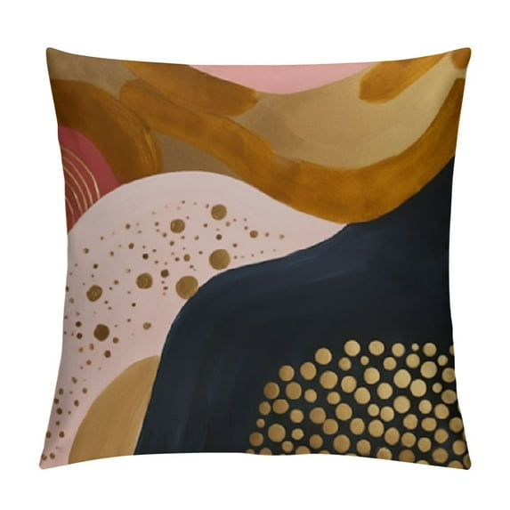 COMIO Abstract Boho Pillow Covers  Aesthetic Navy Blue Burnt Orange Geometric Decorative Couch Pillow Cases Mid Century Modern Home Minimalist Decor for Room Bedroom Bed Cushion Outdoor