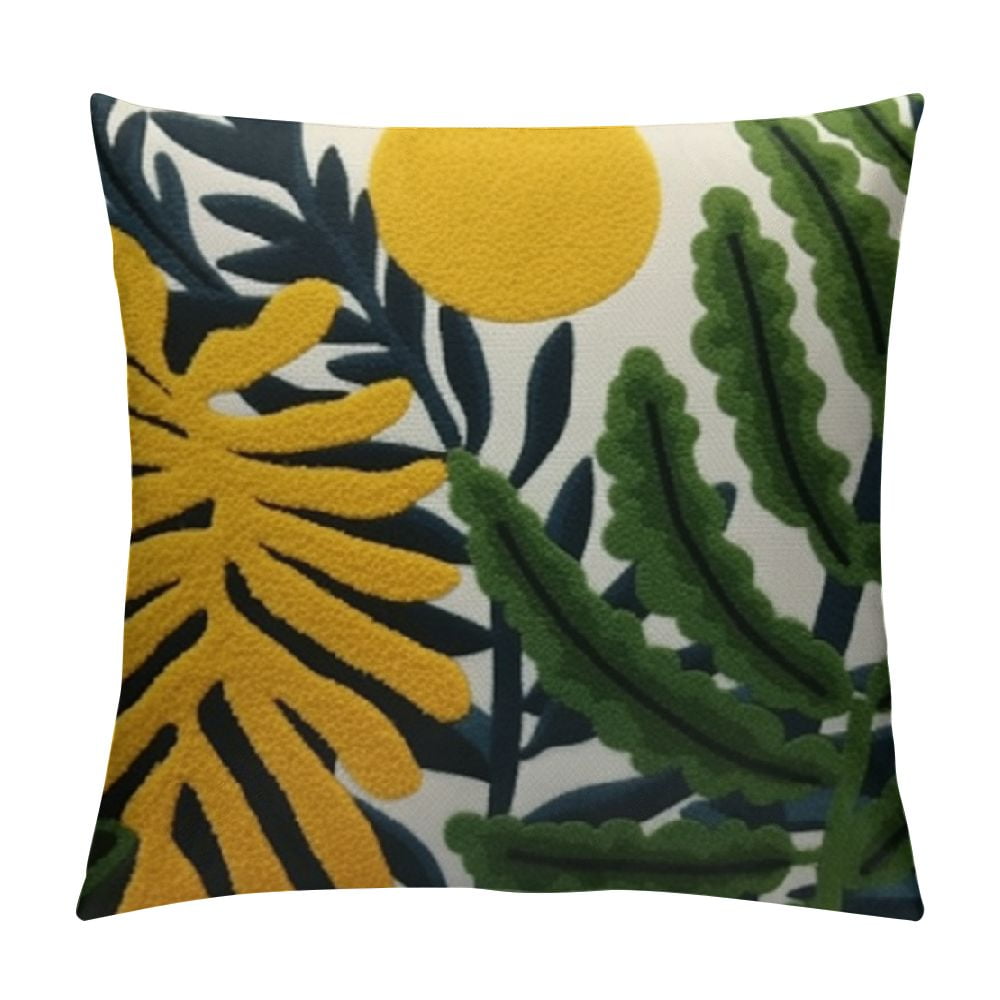 COMIO Abstract Boho Pillow Covers, Soft Mid Century Geometric Floral ... - Textured Throw Pillows Mid Century Modern Apartments