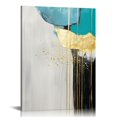 thumbnail image 1 of COMIO  Abstract Canvas Wall Art Blue Turquoise Decor Modern Framed Black Gold Grey Bedroom Paintings Print Picture Artwork for Bathroom office decorations, 1 of 4
