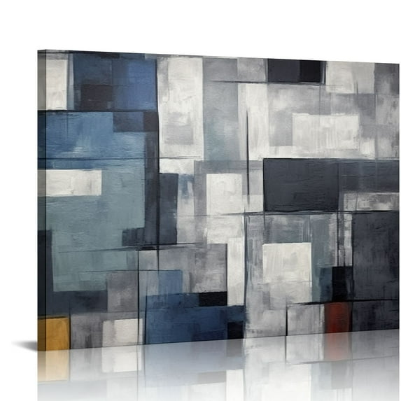 COMIO Abstract Canvas Wall Art Blue and White Abstract Pictures Living Room Wall Decor Modern Artwork Home Decor