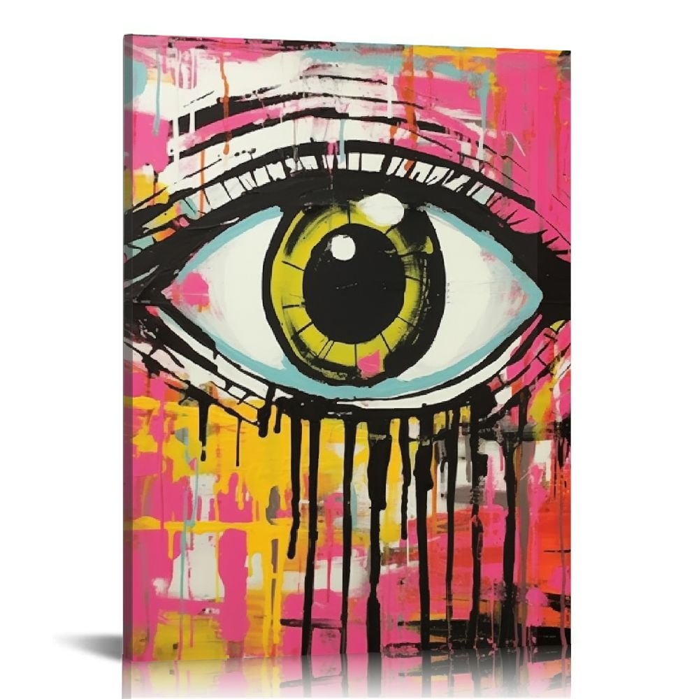 COMIO Abstract Eye Wall Art Eye Painting Abstract Graffiti Wall Art Eye Canvas Art Colorful