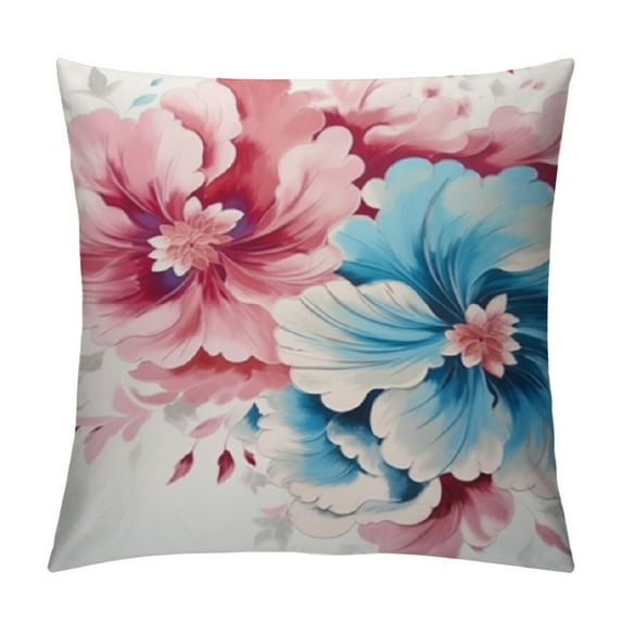 COMIO Abstract Floral Satin Pillowcase for Hair and Skin, Pillowcase with Envelope Closure, Queen Size Romantic Floral Pillow Cover for Sofa Bedroom New Year Valentines Decor