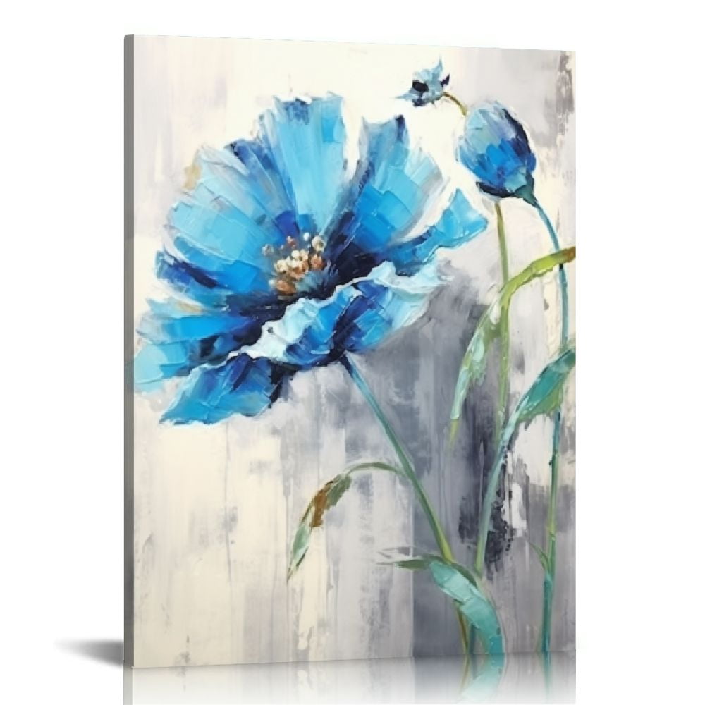 Toile florale abstraite Bluebellgray