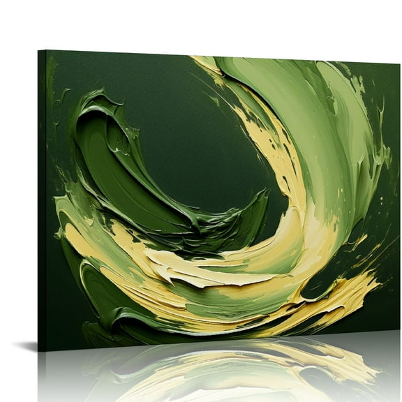 COMIO Abstract Green Gold Emerald Modern Nordic Canvas Wall Art Painting Poster Picture Prints on Canvas Home Decor for Living room Bedroom Hallway Entrance Framed Ready to Hang