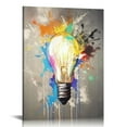 thumbnail image 1 of COMIO Abstract Light Bulb Wall Art Light Bulb Graffiti Poster Creative Graffiti Art Light Bulb Poster Colorful Light Bulb Wall Art Colorful Picture Prints for Office Bedroom Living Room, 1 of 4