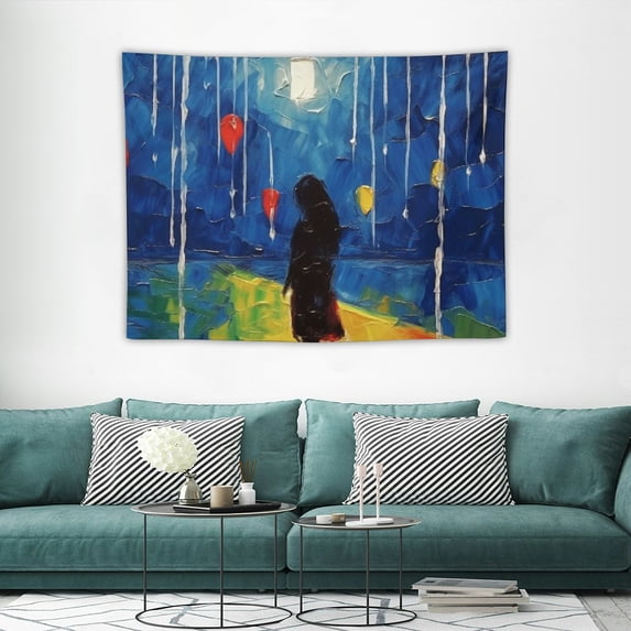 COMIO Abstract Modern Art Tapestry, Watercolor Oil Abstract Digital Painting Colorful Graffiti Collage Wall Hanging Large Tapestry Psychedelic Tapestry Decorations Bedroom Living Room Dorm