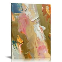 COMIO  Abstract Orange Golden Canvas Wall Art, Fall Modern Wall Art for Living Room, Bedroom Decor