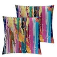 thumbnail image 1 of COMIO  Abstract Throw Pillow Cushion Cover, Multicolored Expressionist Work of Art Vibrant Rainbow Design Tainted Pattern, Decorative Square Accent Pillow Case,Rainbow Color 2pc, 1 of 6