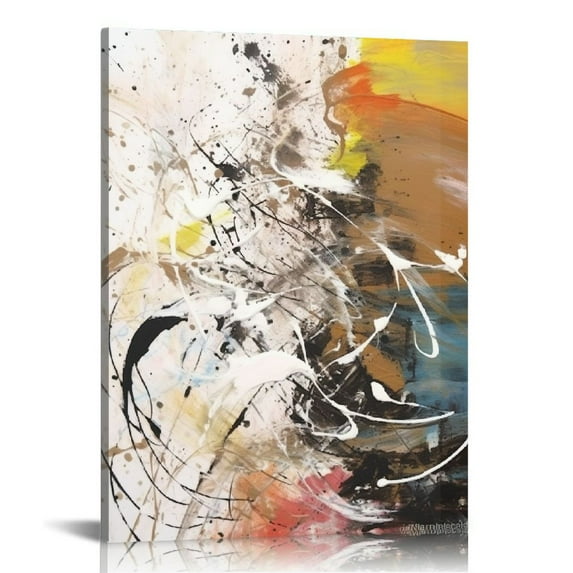 COMIO Abstract Wall Art, Black and White Abstract Canvas Prints for Living Room Wall Decor, Modern Abstract Painting Pictures, Minimalist Abstract Framed Artwork for Home Bedroom Decoration