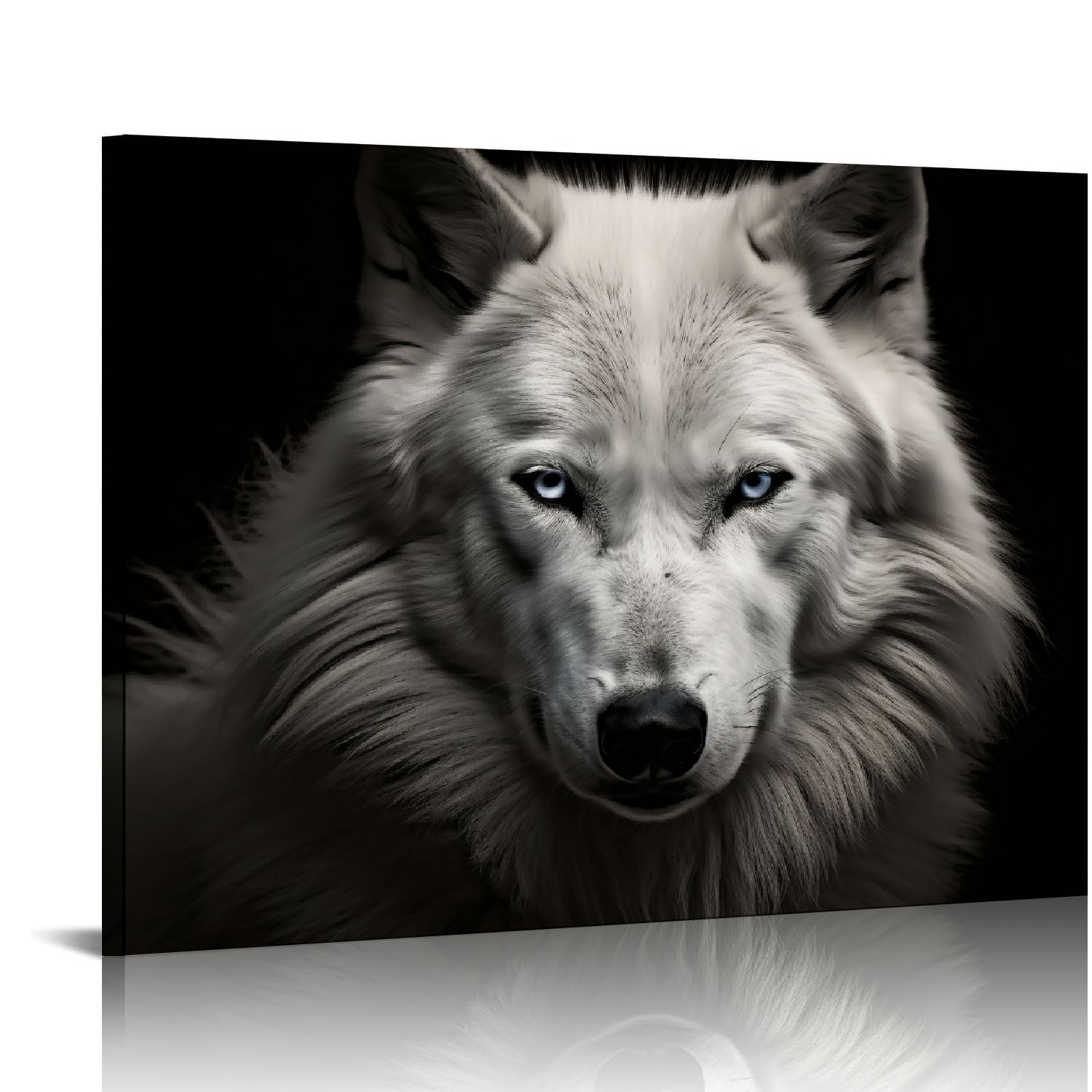 COMIO Abstract Wall Decoration Painting Canvas White Wolf Canvas Living ...
