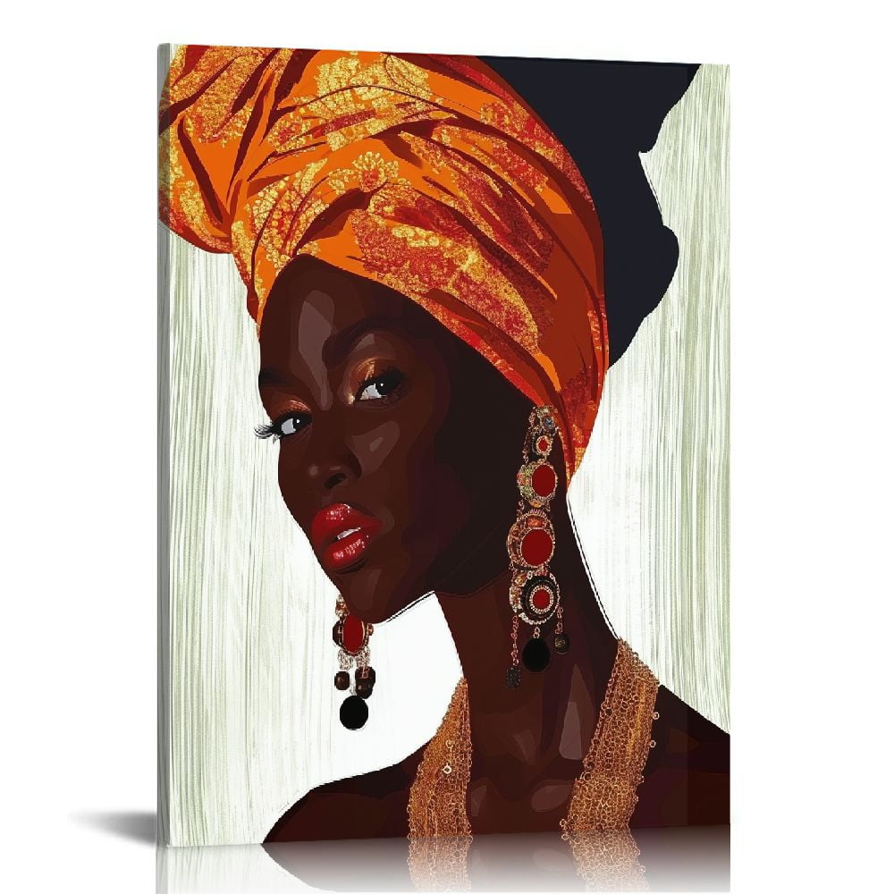 COMIO African American Living Room Wall Art Black Women Canvas Wall Art