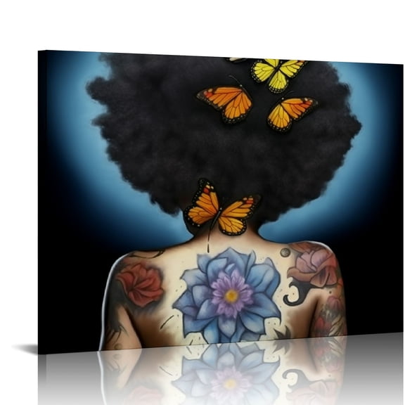 COMIO African American Wall Art, Black Girl Women Canvas Wall Art Poster for Room Decor, I Am The Storm Inspirational Quotes Wall Art Decor