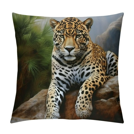 MLJA African Leopard Wildlife Pillow Cover,Decorative Couch Pillow Cover for Sofa,Cushion Case Indoor Outdoor Home Decoration