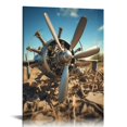 thumbnail image 1 of COMIO Airplane Propeller Canvas Wall Art: Plane Engine Artwork Vintage Aircraft Painting Print Pictures for Office, 1 of 4