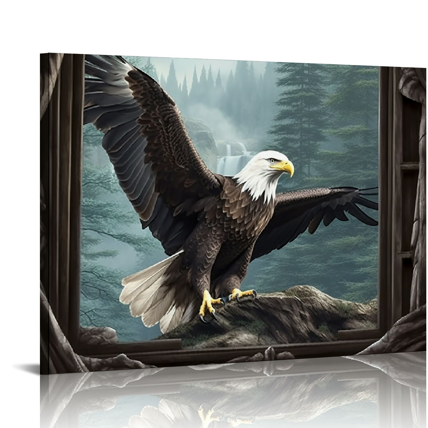 COMIO American Bald Eagle Wall Decor Rustic Western Eagle Pictures Wall ...