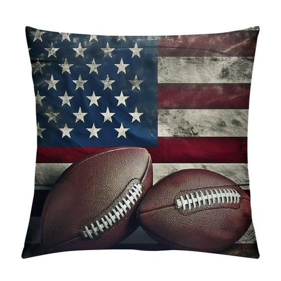 COMIO American Flag Pillow Covers, Boys Football Throw Pillow Covers Soccer Sports Games Cushion Covers For Girls Woman, United States Federations Stars Stripes Cushion Cases