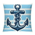 thumbnail image 1 of COMIO Anchor Pillow Covers Nautical Ship Boat Blue and White Stripes Throw Pillow Case Pillow Sham Cushion Cover Printed One Side, 1 of 5