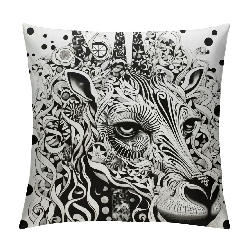 COMIO Animal Print Throw Pillow Covers Cow Zebra Giraffe Tiger Pattern