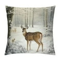 thumbnail image 1 of COMIO Animals Throw Pillow Cover Christmas Deer Rabbit Bird Xmas Tree Pillow Case Square Winter Snowfield Pillowslip, Great for Sofa, Patio, bedroom Decor, 1 of 5