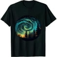 thumbnail image 1 of COMIO Aurora borealis with pine trees T-Shirt, 1 of 3