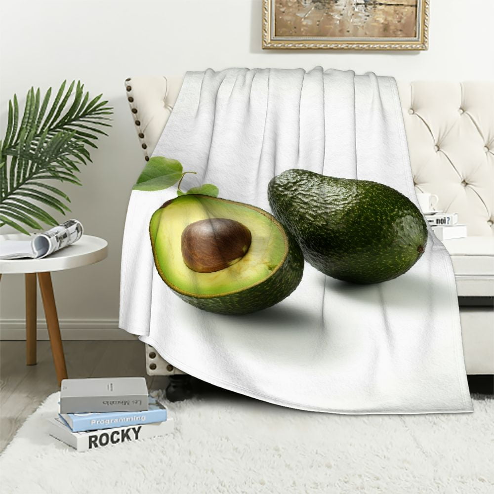 COMIO Avocado Blanket Super Cozy Realistic Food Blanket for Kids and Adult Cartoon Fruits Avocado Throw Blanket for Sofa Couch Bed Beach Light Soft and Warm Decor Blanket Walmart