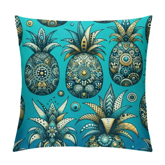 COMIO Baegutly Pillowcase Tropical Pineapple Summer Vintage Blue Navy Zippered Pillow Cover Pillow for Long Pillow