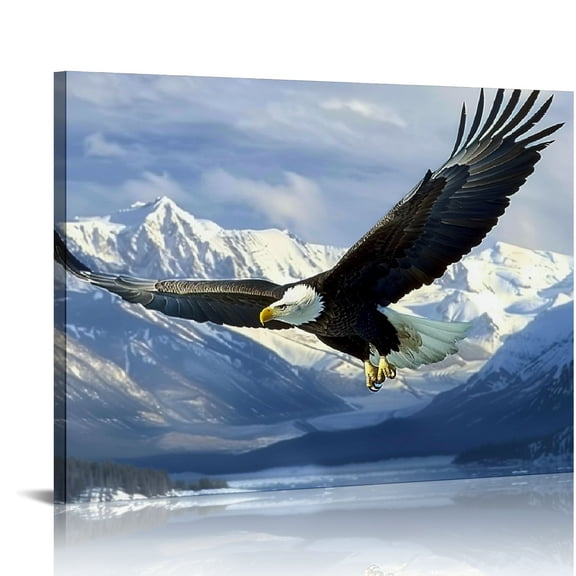 COMIO Bald Eagle Poster,Flying Bird Wildlife,Canvas Wall Art For Living Room Decor Aesthetic Vintage Posters & Prints,College Posters For Guys Cuadros Para Dormitorios