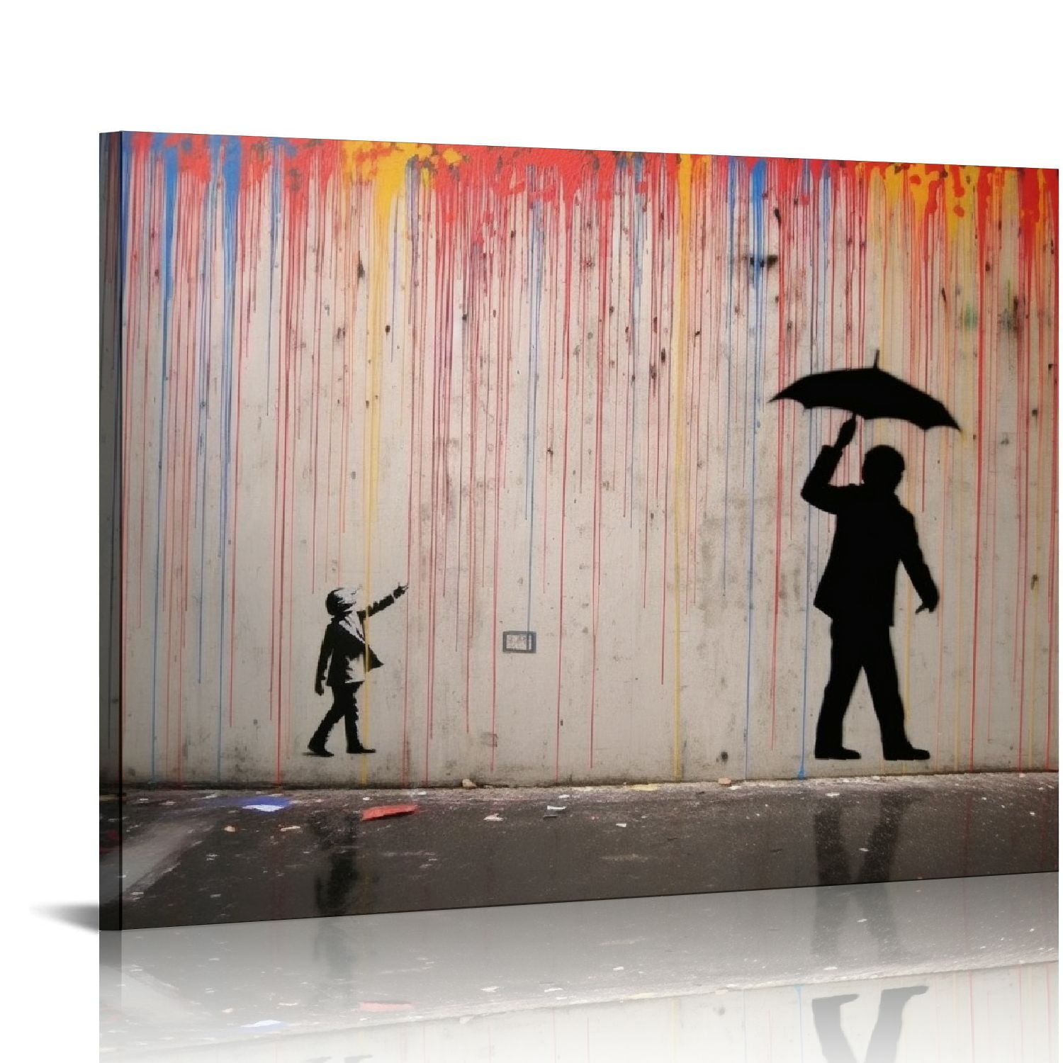 wall26 Canvas Print Wall Art Banksy British Artist Kid Spray