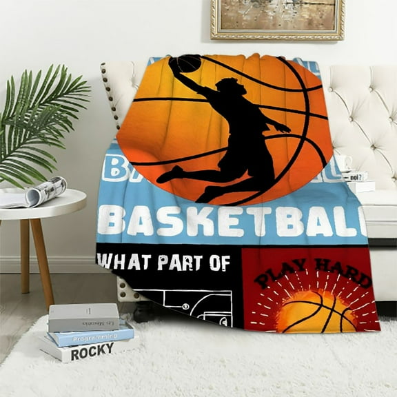 COMIO Basketball Blanket Basketball Throw Blankets Best Birthday Basketball Blanket Gifts for Girls Women Adults Mom,Funny Print Basketball Bedroom Living Couch Sofa Decor  40x50in