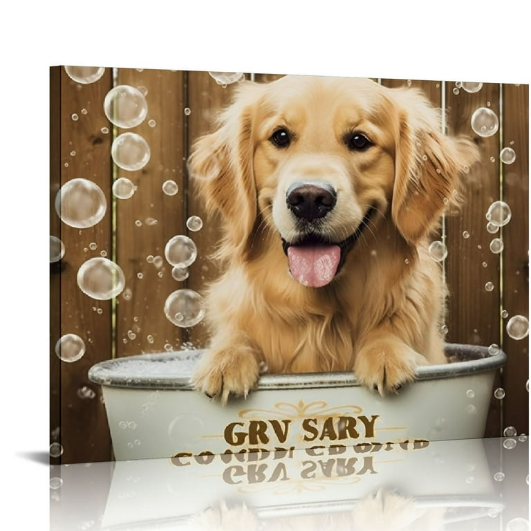 Golden retriever canvas wall art store