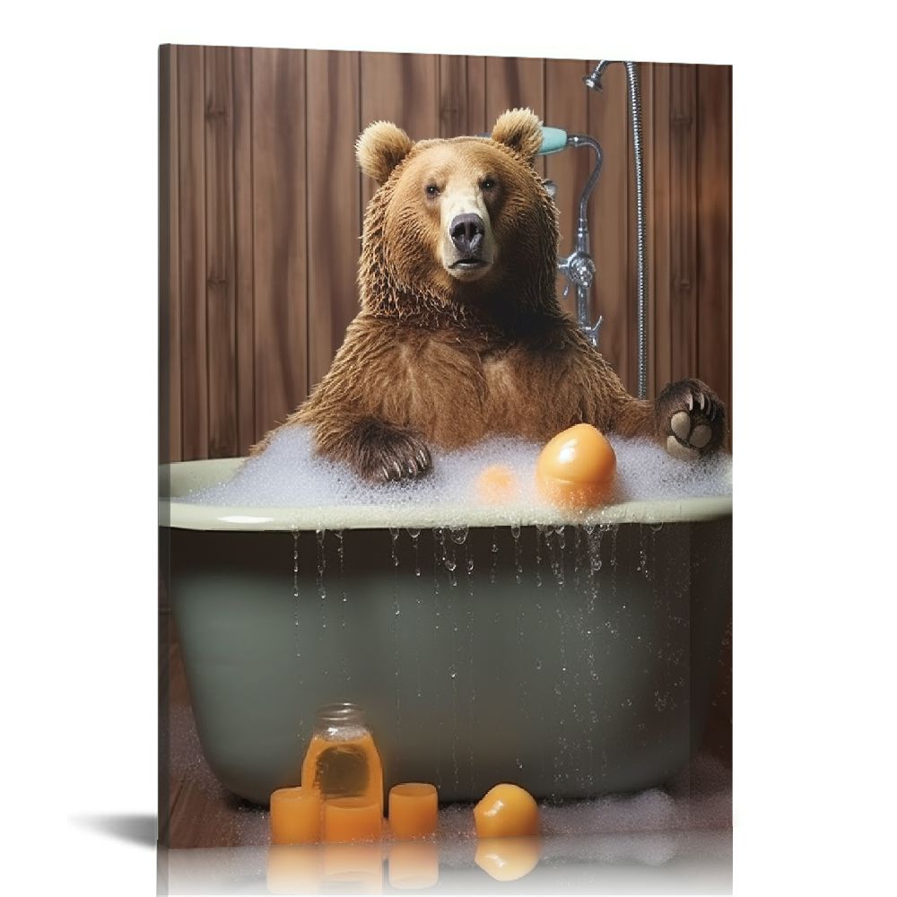 COMIO Bathtub Bear Art Bear Pictures Bear In A Bathtub Art Animal In