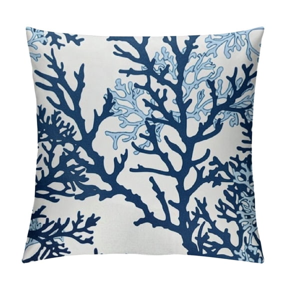 COMIO Beach Ocean Nautical Coastal Navy Blue Starfish Coral Throw Pillow Cover Pillowcase Decor, Summer Beach Farmhouse Sofa Bed Bedroom Home Decoration