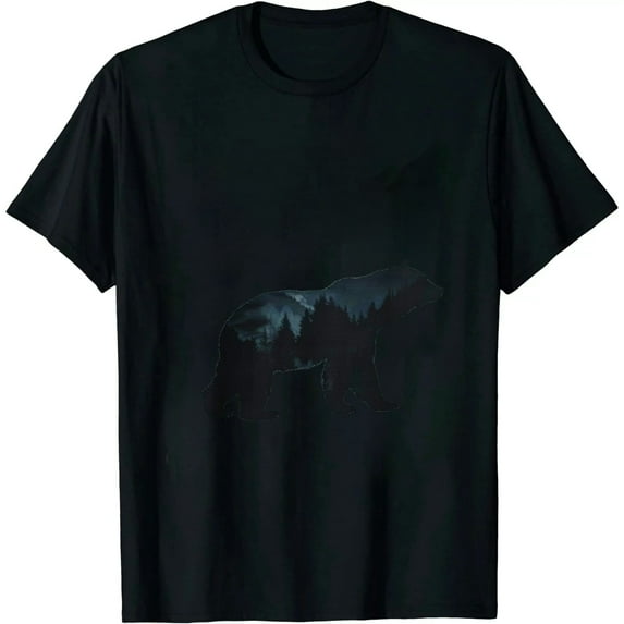 COMIO Bear Double Exposure Surreal Wildlife Animal T-Shirt