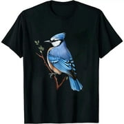 COMIO Beautiful Blue Jay Bird T-shirt T-Shirt black