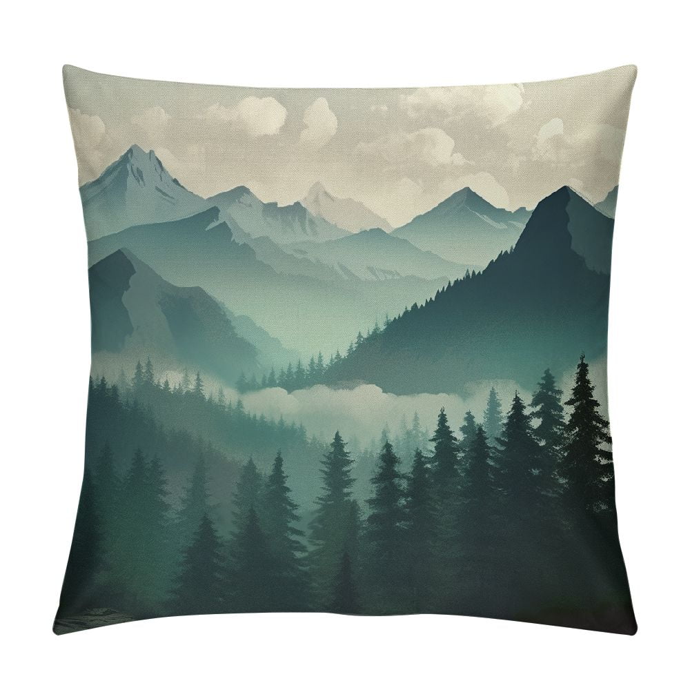 MLJA Beautiful Green Mountain Landscape Rustic Farmhouse Style ...