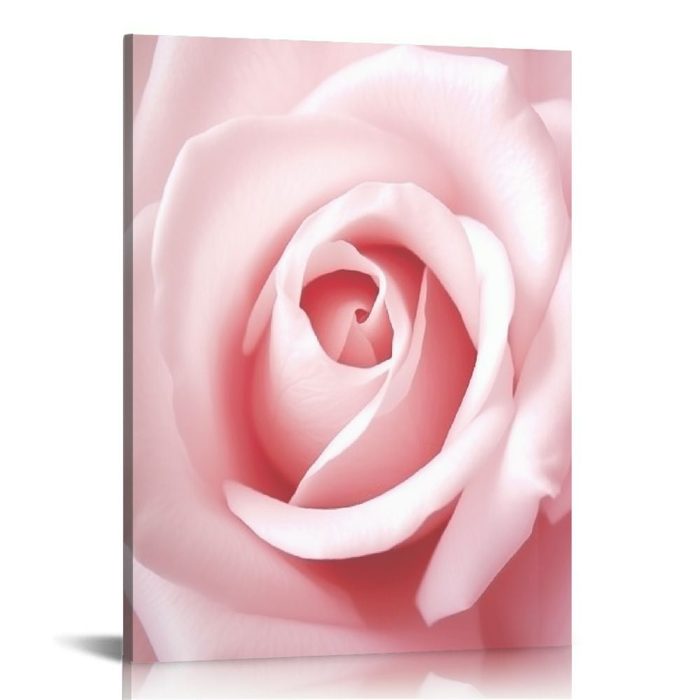 COMIO Bedroom Decor for Women Pink Rose Decor Canvas Art Flower Wall ...