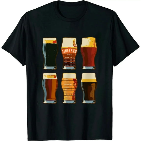 COMIO Beer Diversity in a Beer Glass with Foam - Retro Beer Types T-Shirt