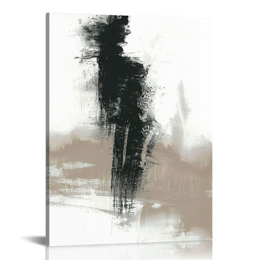COMIO Beige Abstract Wall Art Painting Neutral Wall Art Prints Black ...