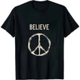 thumbnail image 1 of COMIO Believe In Peace Sign World Peace Love T-Shirt, 1 of 3