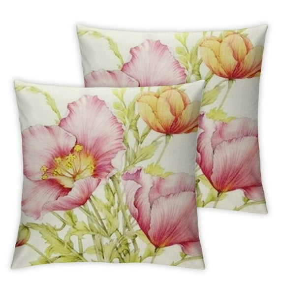 COMIO Bicycle Flowers Pillow Covers Rustic Floral Blossom Farmhouse Decor Throw Pillow Case Vintage Colorful Bike Cushion Cover for Outdoor Patio Spring Summer Home Decoration 2pc
