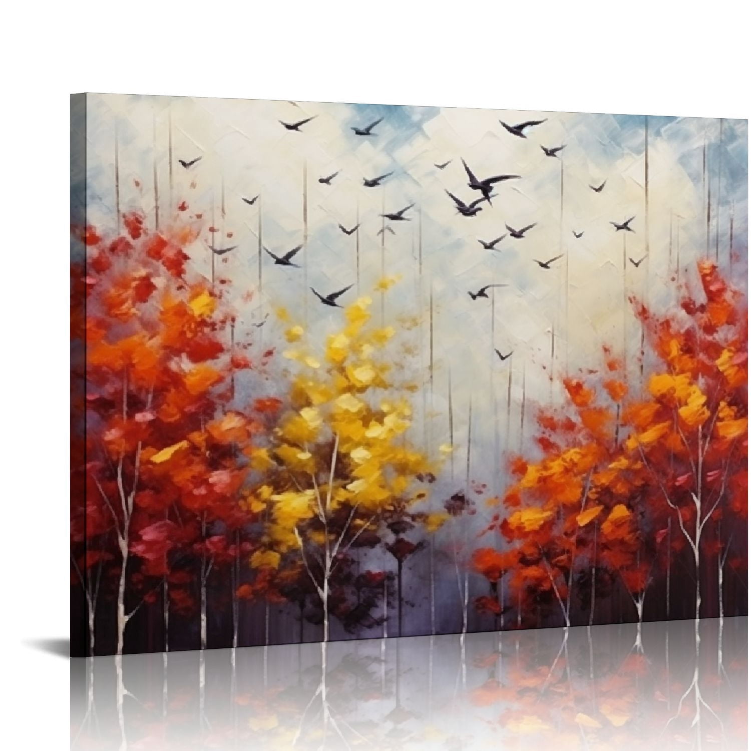 COMIO Birch Tree Wall Art for Living Room, Colorful Canvas Wall Picture ...