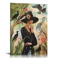 thumbnail image 1 of COMIO Birds Farm Poster Wall Art, The Birdwatcher Lady with Heron Ostrich Painting Prints, Vintage Nature Tropical Bird Species Poster, Cool Cute Bird Pictures Wall Decor, 1 of 5