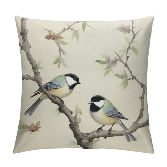 COMIO Birds on Tree Decorative Pillow Covers Farmhouse Decor Pillowcase Cushion Cover