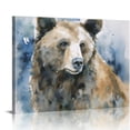 thumbnail image 1 of COMIO  Black Bear On Blue Gallery Wrapped Canvas Wall Art, 1 of 4