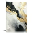 thumbnail image 1 of COMIO Black and Gold Leaf Wall Art Black Grey and Gold Painting Abstract Black White Art Black Abstract Poster Grey and Gold Artwork Modern Luxury Wall Art Black and White Grey Abstract Art, 1 of 4