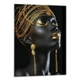 thumbnail image 1 of COMIO Black and Golden Black Woman Portrait Artwork Home Decor Meditation African Girl Room Wall Art Canvas Painting for Living Room Wall Decor Frame 16x20inch, 1 of 3