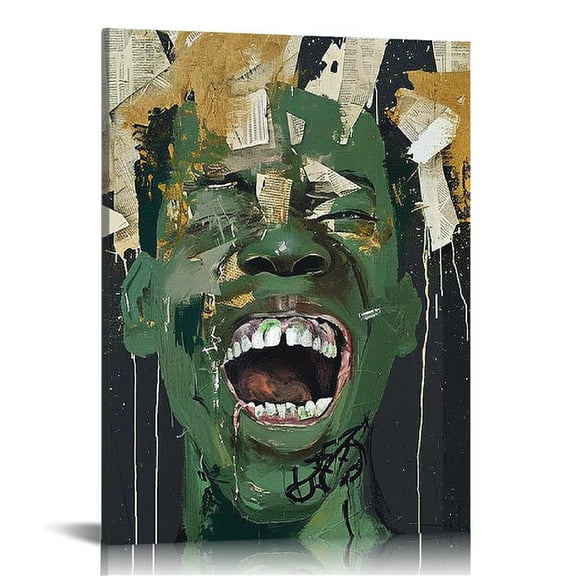 COMIO Black Men Wall Art African American Art Painting You Stole My History Artworks Pictures African American Black Man Paintings Canvas Art For Living Room Bedroom Bathroom Home Decor