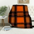 thumbnail image 1 of COMIO  Black and Orange Buffalo Plaid Throw Blanket for Couch, Soft Flannel Blanket for Sofa, Orange Checkered Plaid Fall Couch Throw, Warm Cozy Fall Bed Blanket Decor Gift, 1 of 6