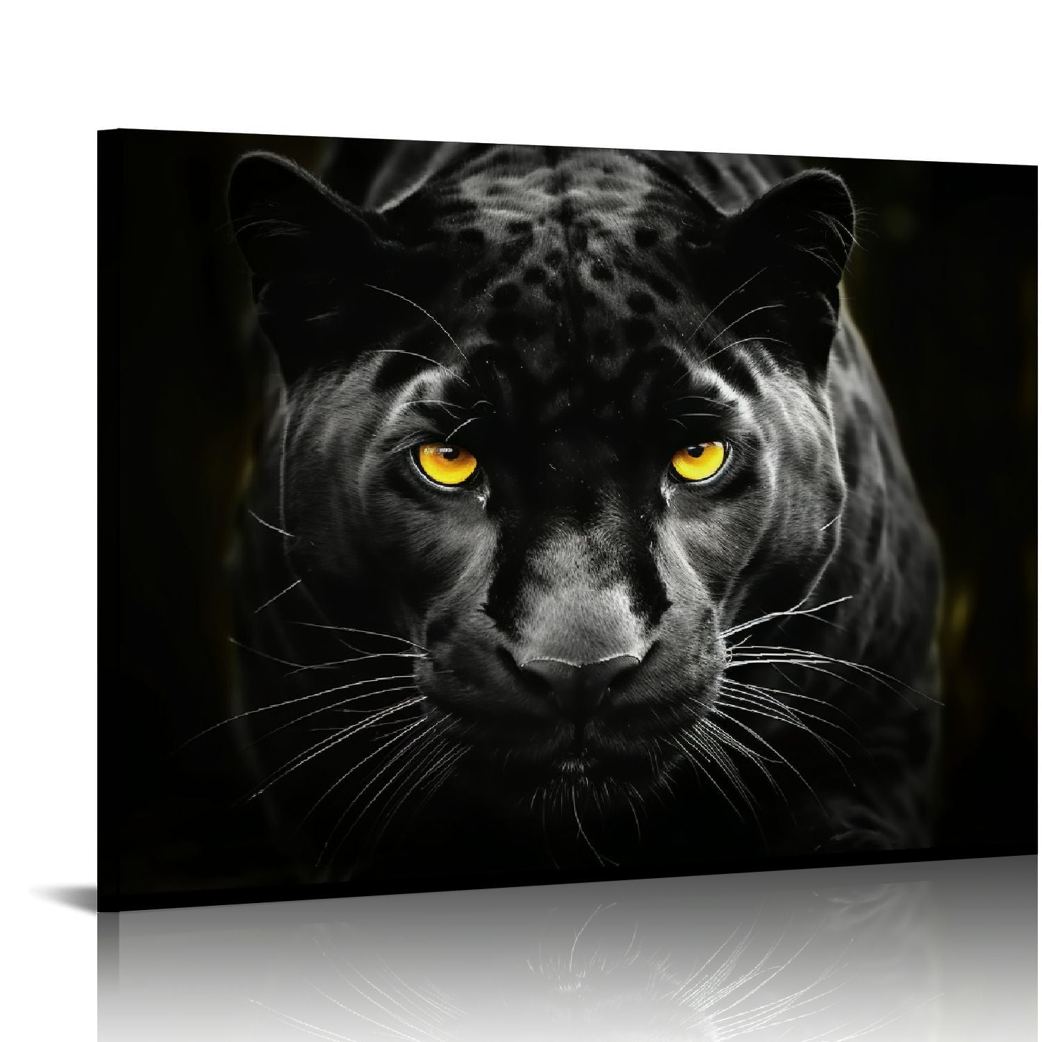 Comio Black Panther Canvas Wall Art Black And White Animal Painting 