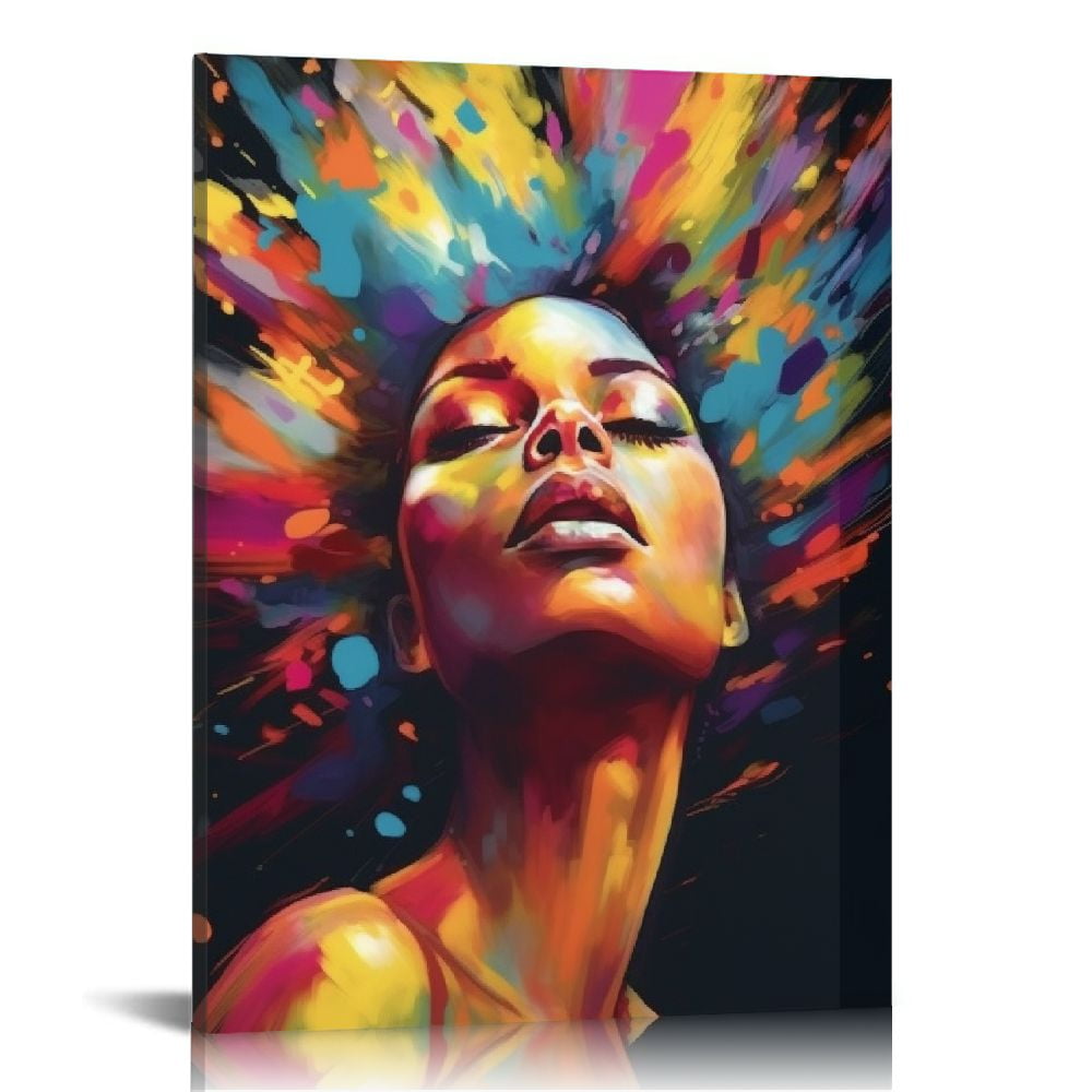 COMIO Black Wall Art Abstract African American Woman Poster Afro Girl Comio black wall art abstract african american woman poster afro girl